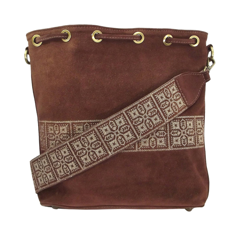 Kigali Pouch Bag - Maroon/Suede