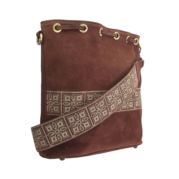 Kigali Pouch Bag - Maroon/Suede