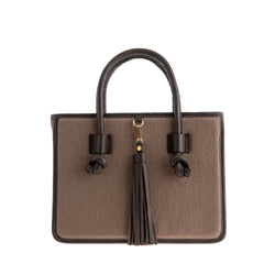 Palermo Handbag - Medium - Taupe/Dark Brown