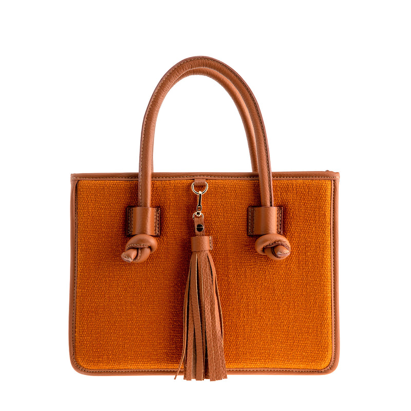 Palermo Handbag - Medium - Orange/Cognac Brown