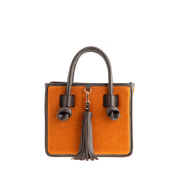 Palermo Handbag - Small - Orange/Dark Brown
