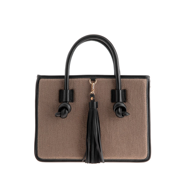 Palermo Handbag - Medium - Taupe/Black