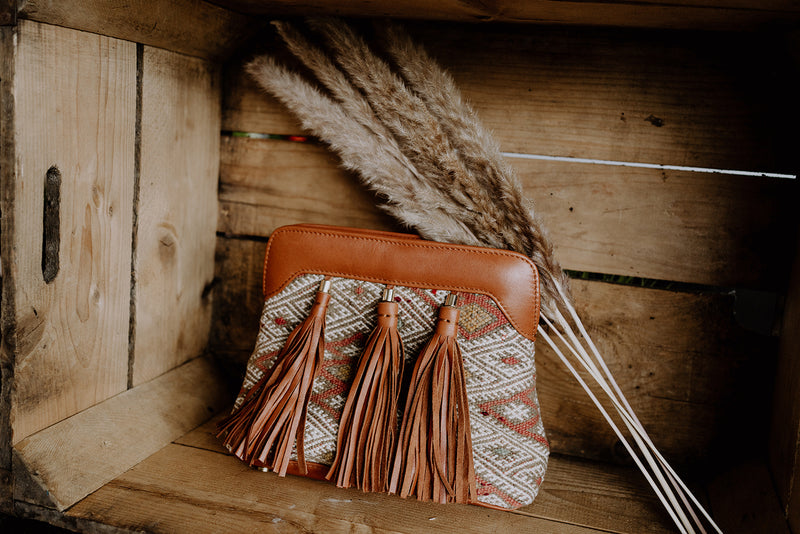 Souk Clutch - Cognac Brown/Kilim