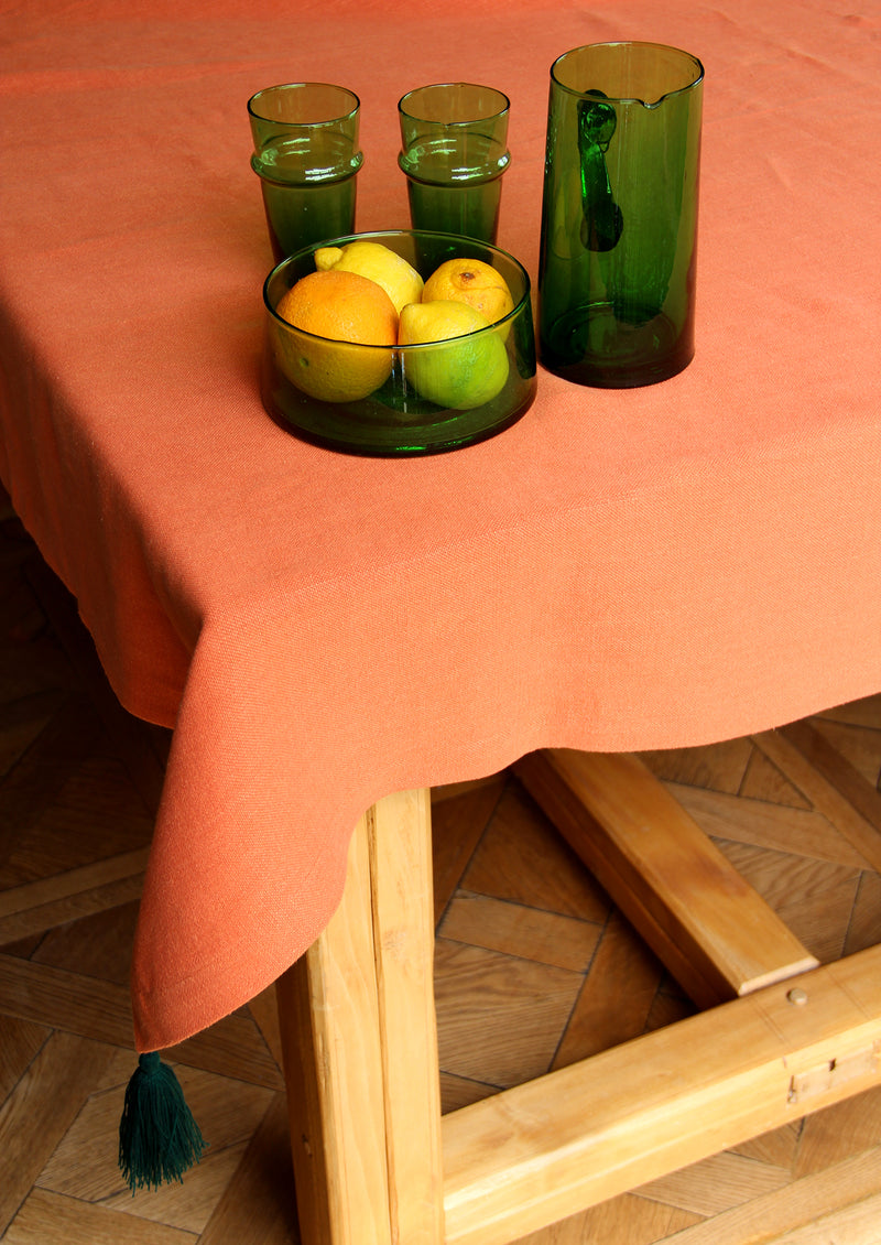 Linen tablecloth with tassels – 130/270cm