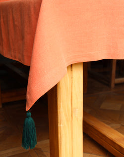Linen tablecloth with tassels – 130/270cm